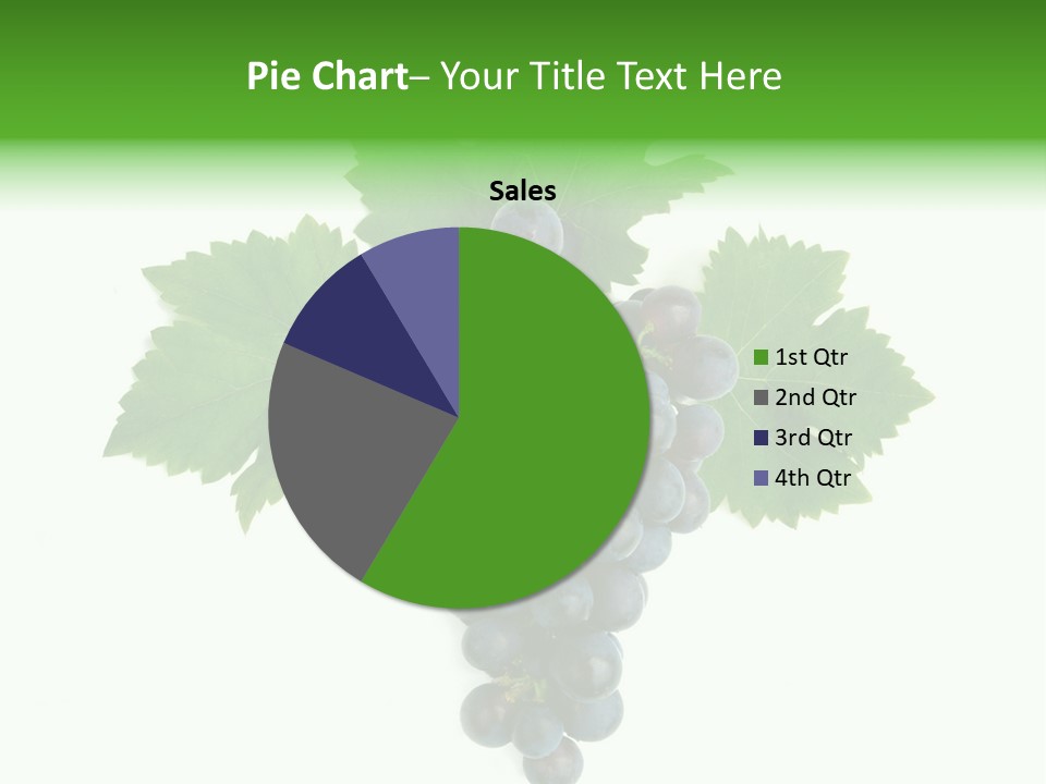 Blue Grape Cluster With Leaves PowerPoint Template