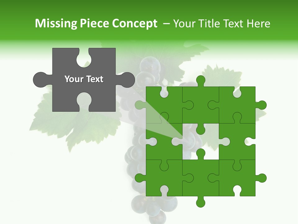 Blue Grape Cluster With Leaves PowerPoint Template