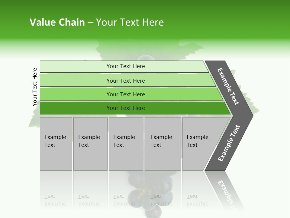 Blue Grape Cluster With Leaves PowerPoint Template