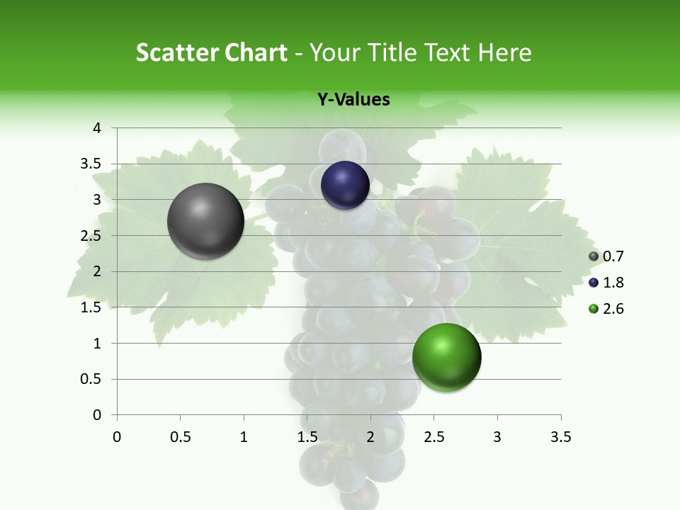 Blue Grape Cluster With Leaves PowerPoint Template