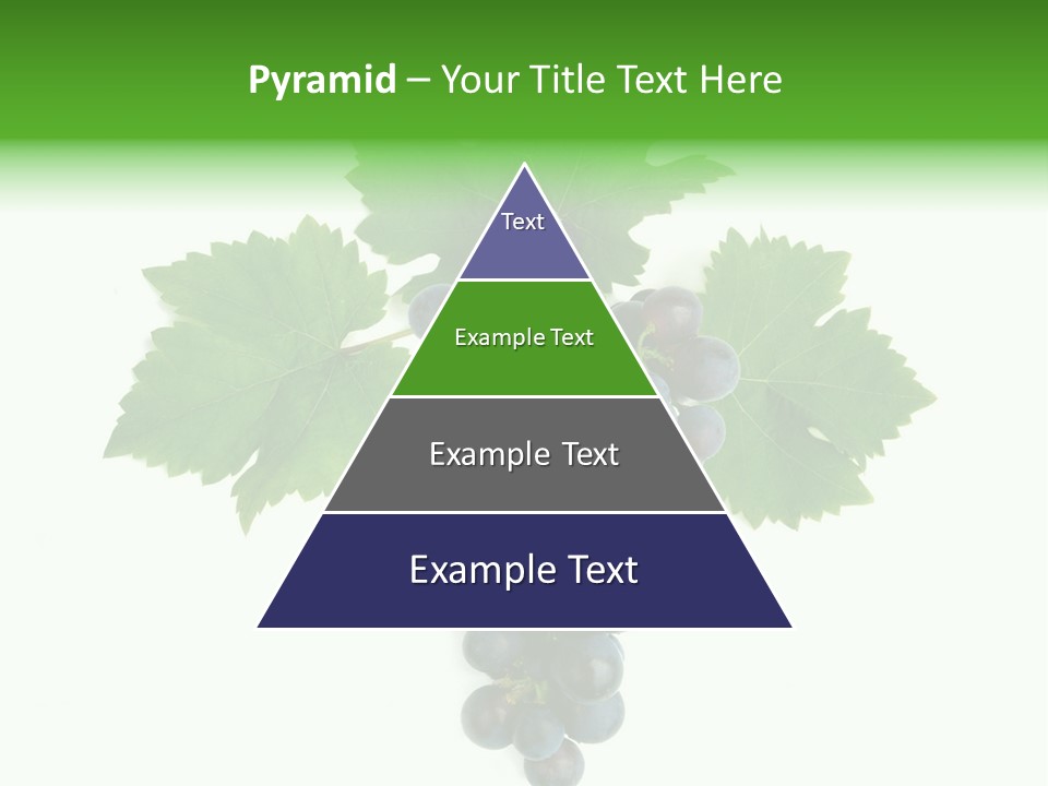 Blue Grape Cluster With Leaves PowerPoint Template