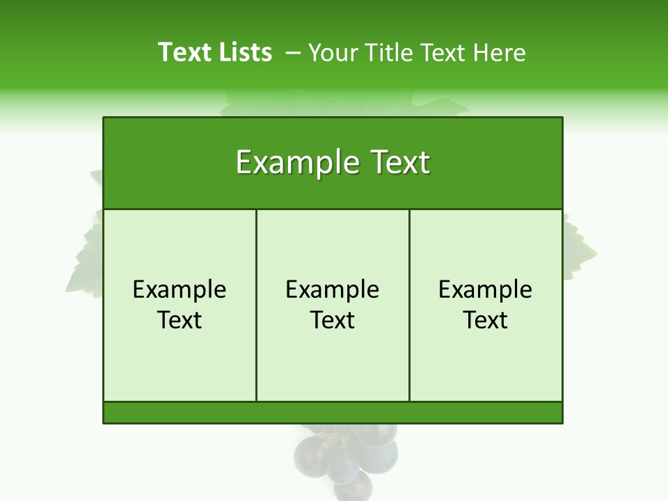 Blue Grape Cluster With Leaves PowerPoint Template