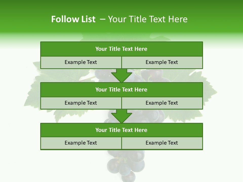 Blue Grape Cluster With Leaves PowerPoint Template