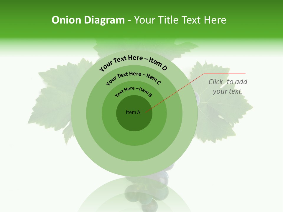 Blue Grape Cluster With Leaves PowerPoint Template