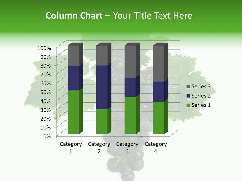Blue Grape Cluster With Leaves PowerPoint Template