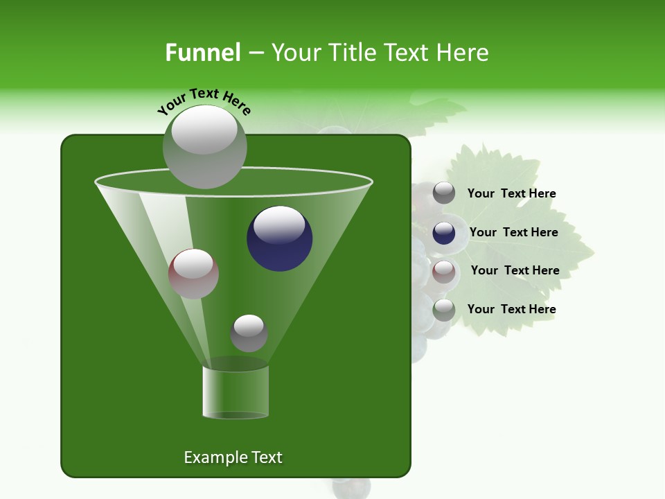 Blue Grape Cluster With Leaves PowerPoint Template