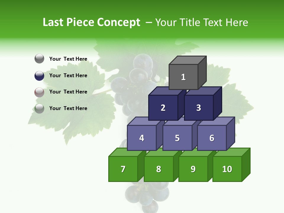 Blue Grape Cluster With Leaves PowerPoint Template