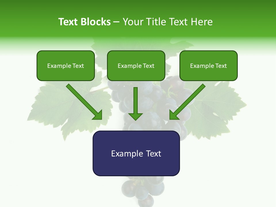 Blue Grape Cluster With Leaves PowerPoint Template