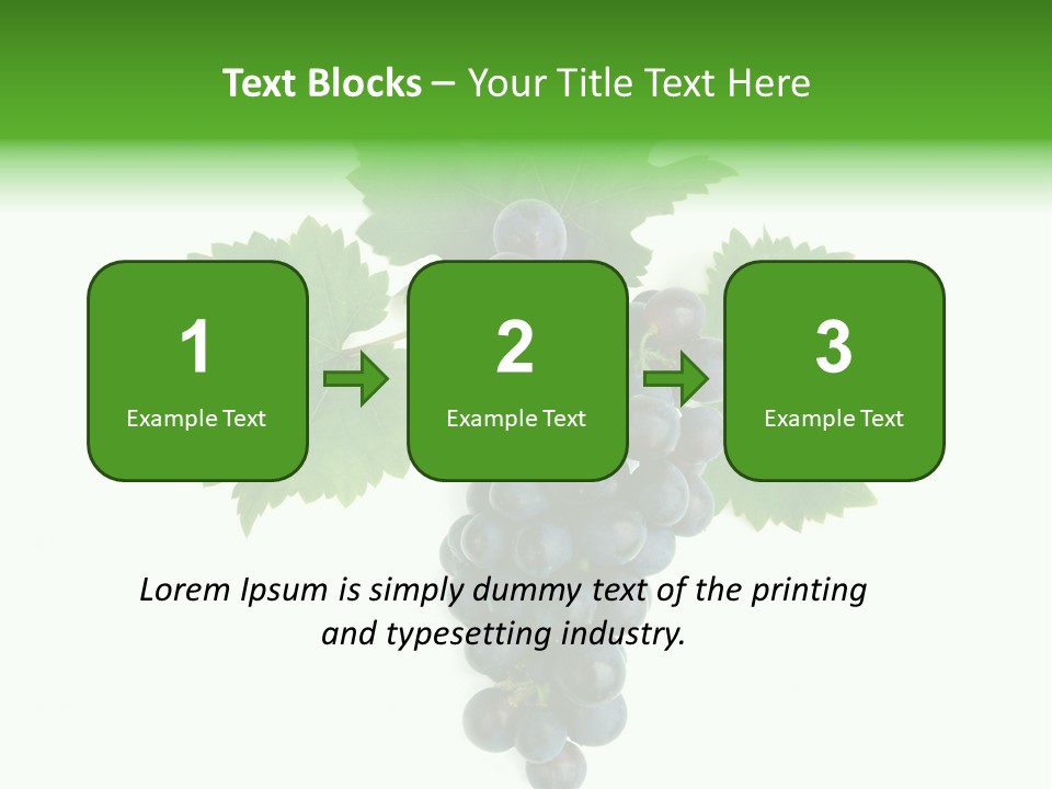 Blue Grape Cluster With Leaves PowerPoint Template