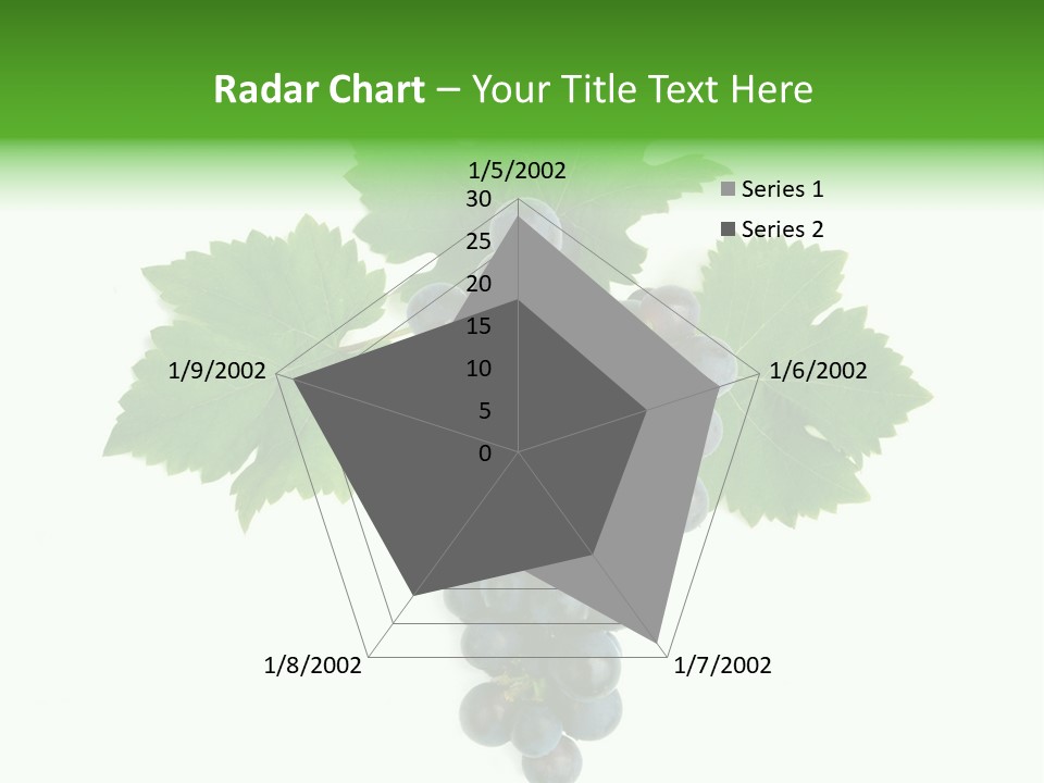 Blue Grape Cluster With Leaves PowerPoint Template