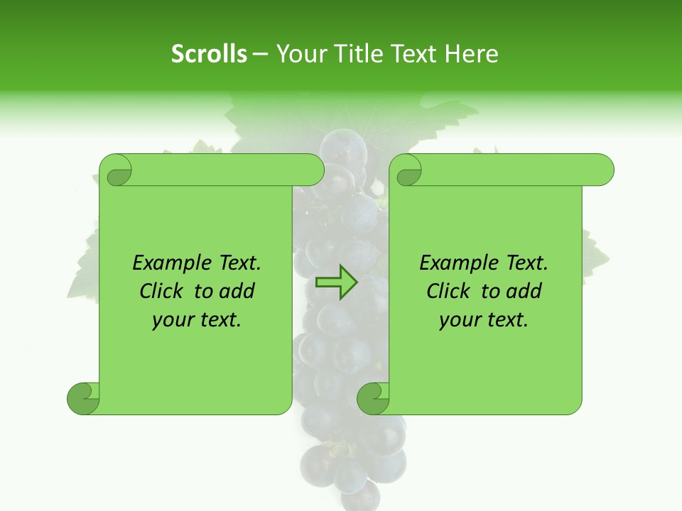 Blue Grape Cluster With Leaves PowerPoint Template