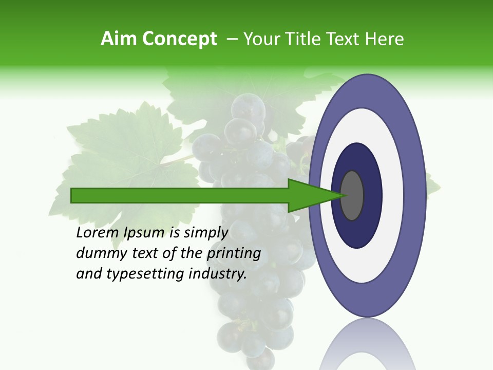 Blue Grape Cluster With Leaves PowerPoint Template