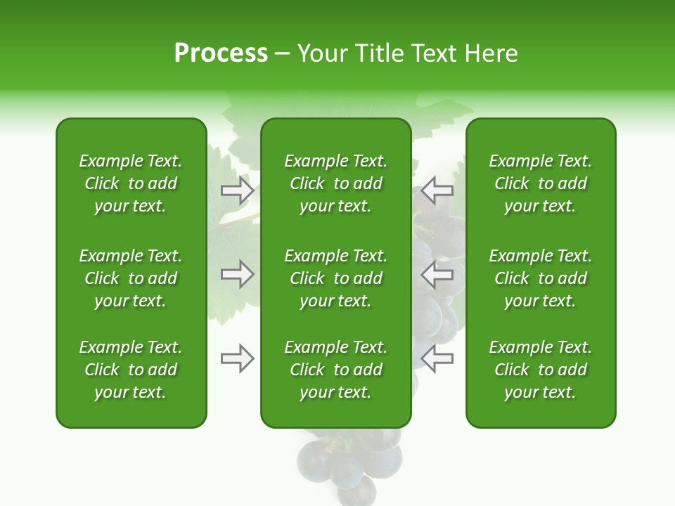 Blue Grape Cluster With Leaves PowerPoint Template