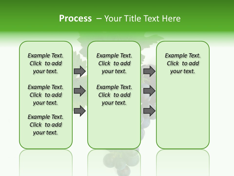 Blue Grape Cluster With Leaves PowerPoint Template