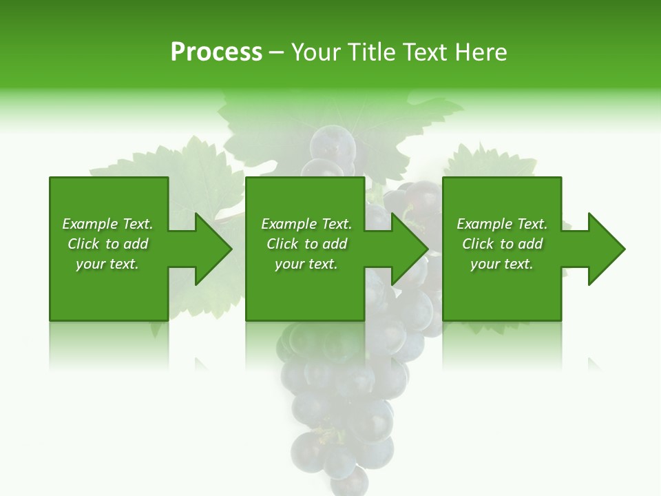 Blue Grape Cluster With Leaves PowerPoint Template