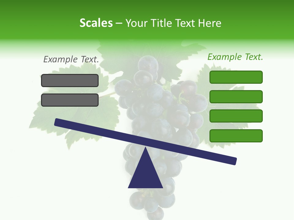 Blue Grape Cluster With Leaves PowerPoint Template