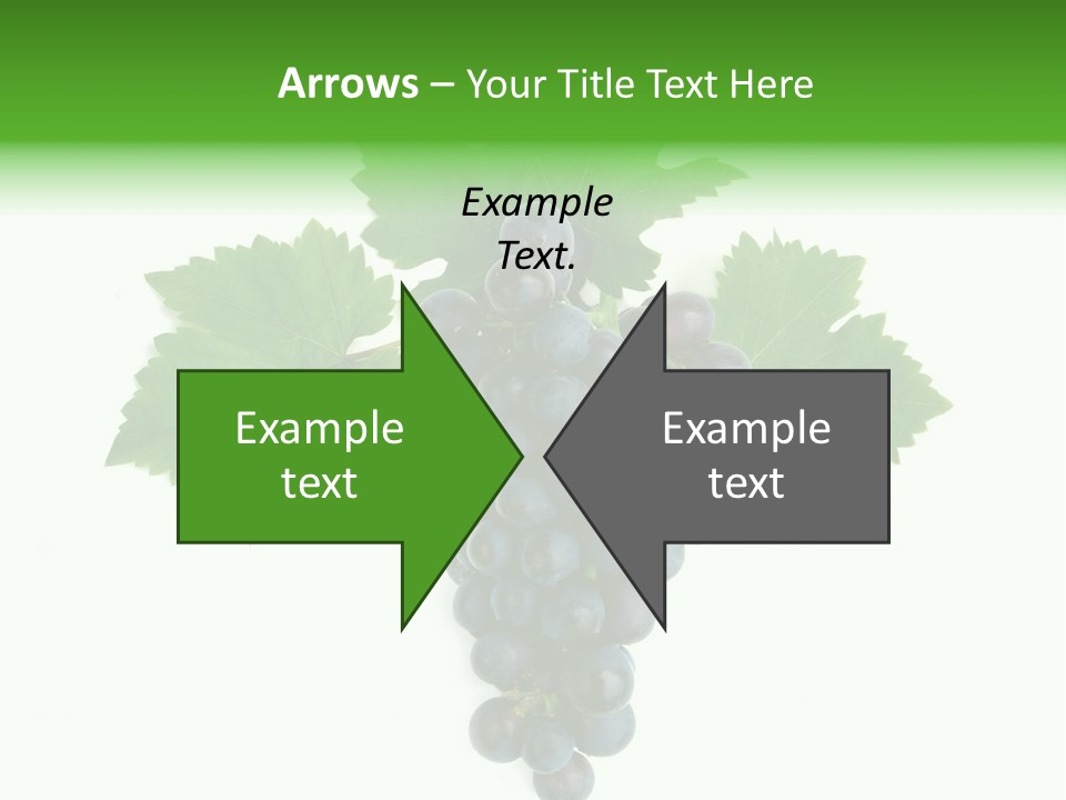 Blue Grape Cluster With Leaves PowerPoint Template