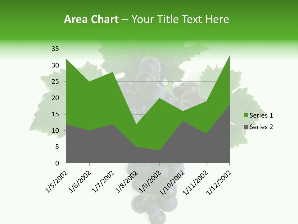 Blue Grape Cluster With Leaves PowerPoint Template