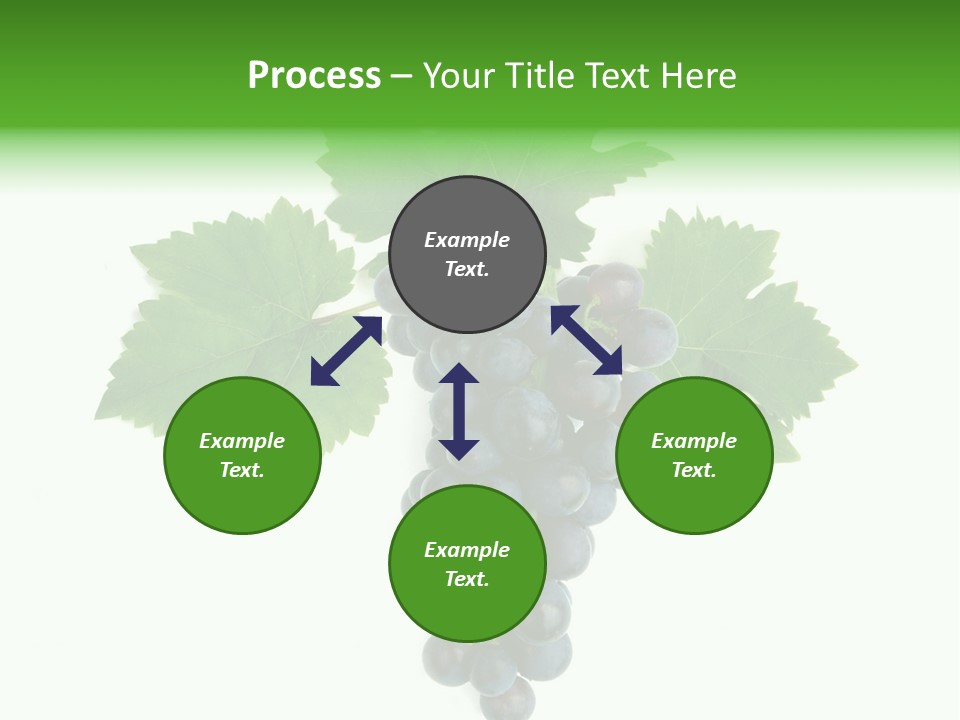 Blue Grape Cluster With Leaves PowerPoint Template