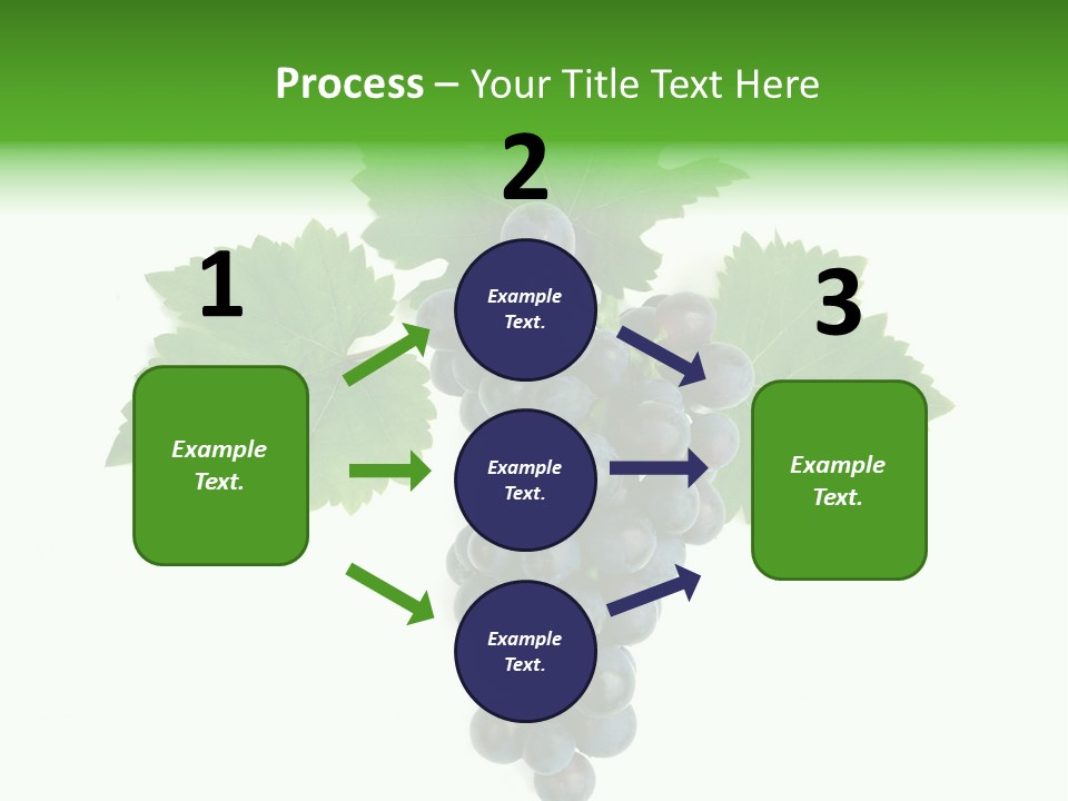 Blue Grape Cluster With Leaves PowerPoint Template