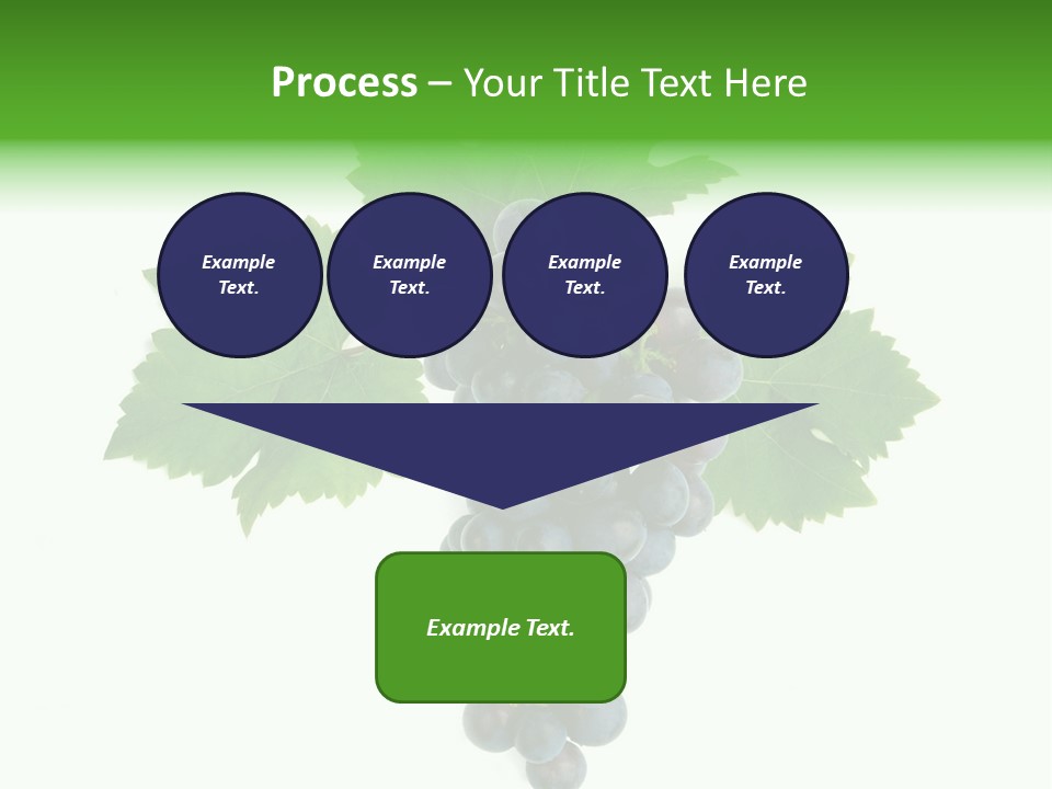 Blue Grape Cluster With Leaves PowerPoint Template