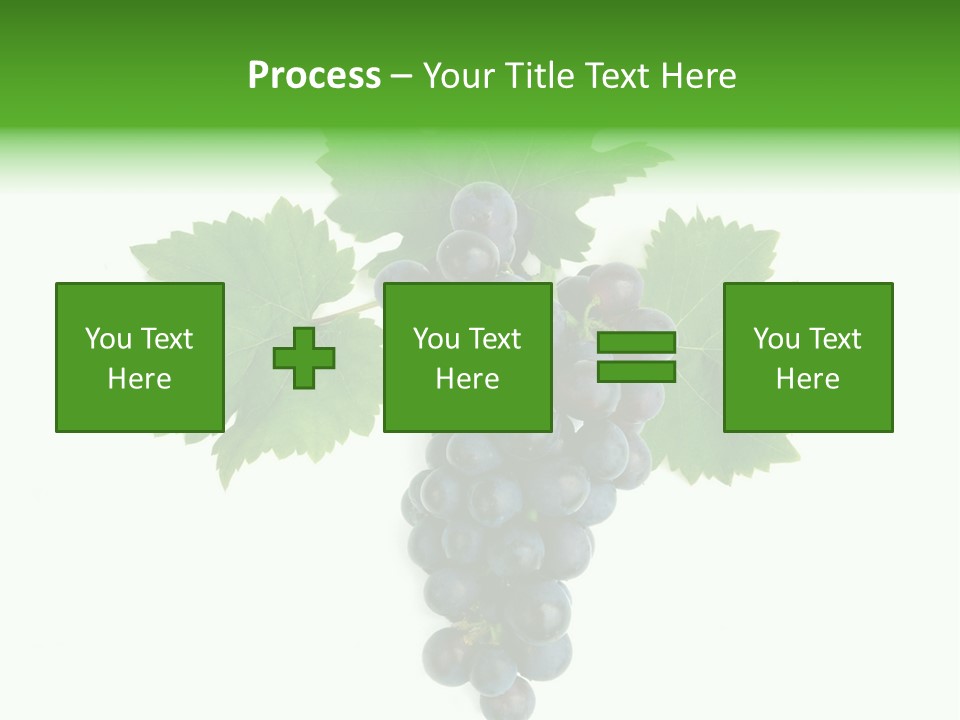 Blue Grape Cluster With Leaves PowerPoint Template