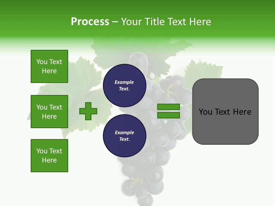 Blue Grape Cluster With Leaves PowerPoint Template