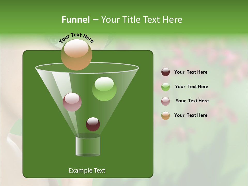 Beautiful Young Woman With Green Chrysanthemum On Floral Green Background As Part Of Spa And Health Setting. PowerPoint Template