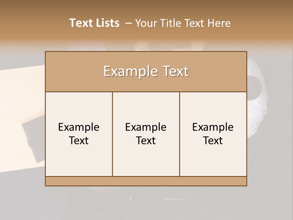 Five Business People Meeting - Businesspeople Gathered Around A Table For A Meeting, Brainstorming. Aerial Shot Taken From Directly Above The Table. PowerPoint Template