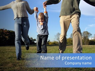 Boy And Parent's Hands PowerPoint Template