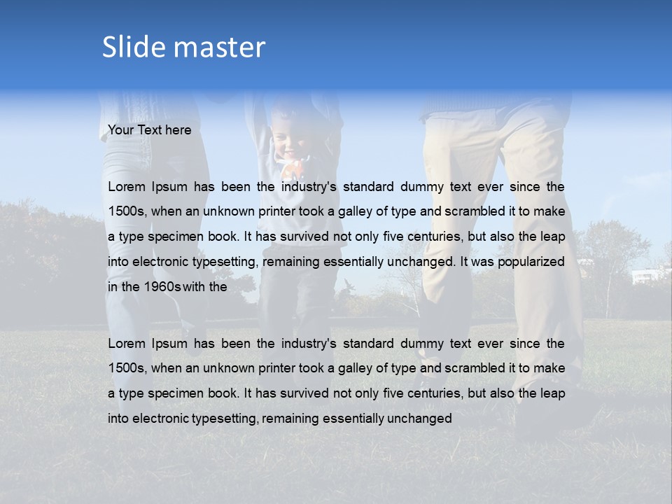 Boy And Parent's Hands PowerPoint Template