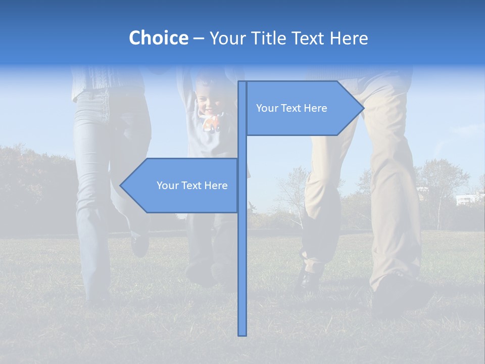 Boy And Parent's Hands PowerPoint Template