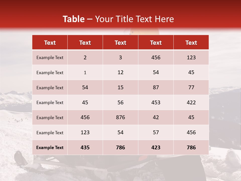 Man And Woman Riding On Snowmobile In Snowy Mountainous Terrain. PowerPoint Template