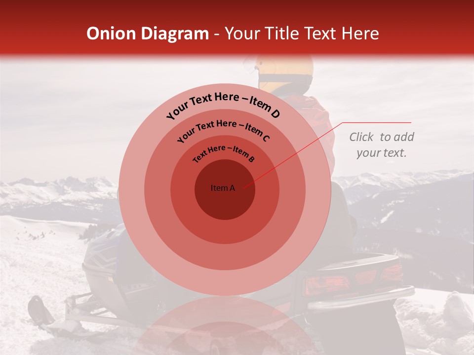 Man And Woman Riding On Snowmobile In Snowy Mountainous Terrain. PowerPoint Template