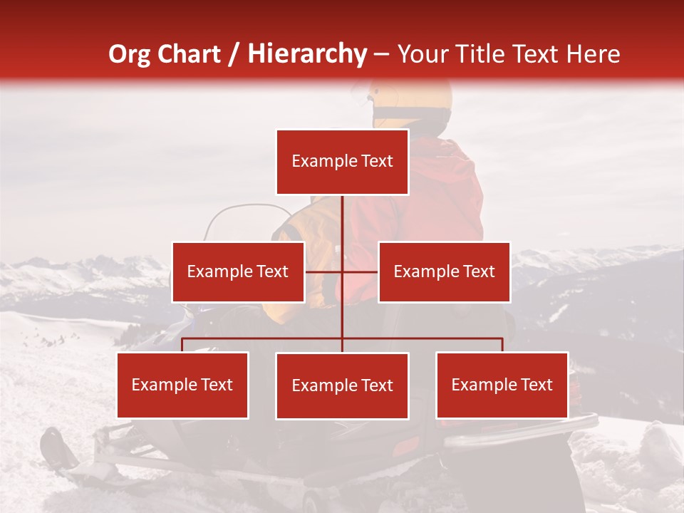 Man And Woman Riding On Snowmobile In Snowy Mountainous Terrain. PowerPoint Template