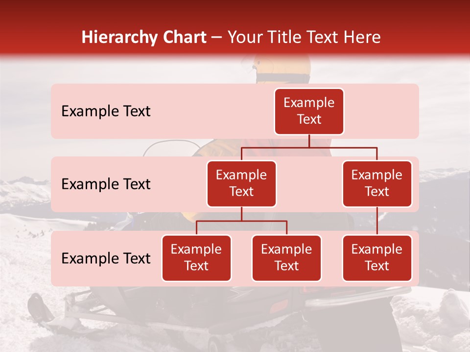 Man And Woman Riding On Snowmobile In Snowy Mountainous Terrain. PowerPoint Template