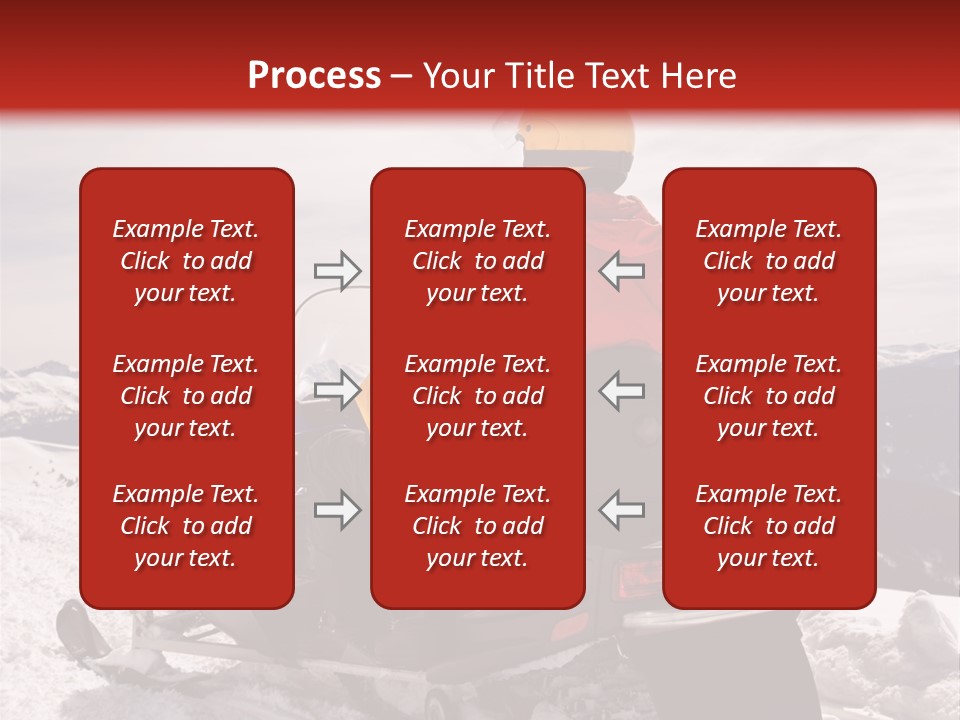 Man And Woman Riding On Snowmobile In Snowy Mountainous Terrain. PowerPoint Template