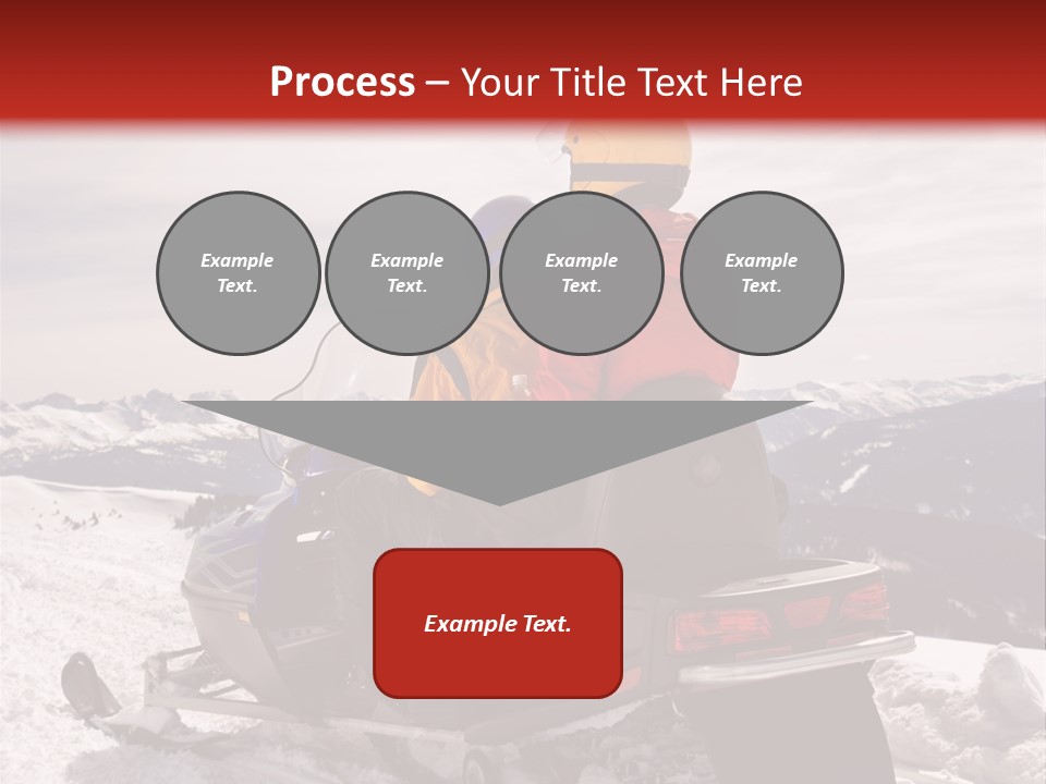 Man And Woman Riding On Snowmobile In Snowy Mountainous Terrain. PowerPoint Template