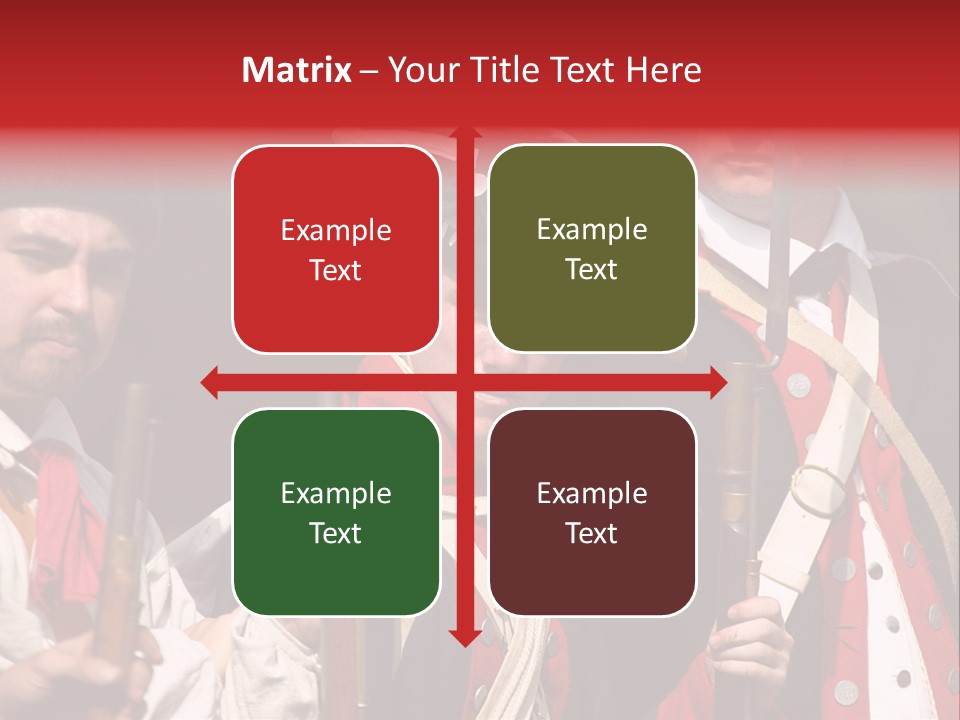 Three Continental Regular Soldiers Stand In Formation Before Battle. PowerPoint Template