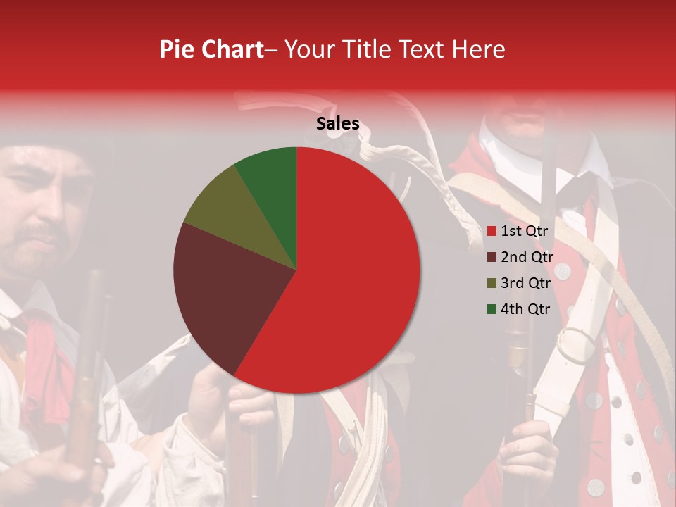Three Continental Regular Soldiers Stand In Formation Before Battle. PowerPoint Template