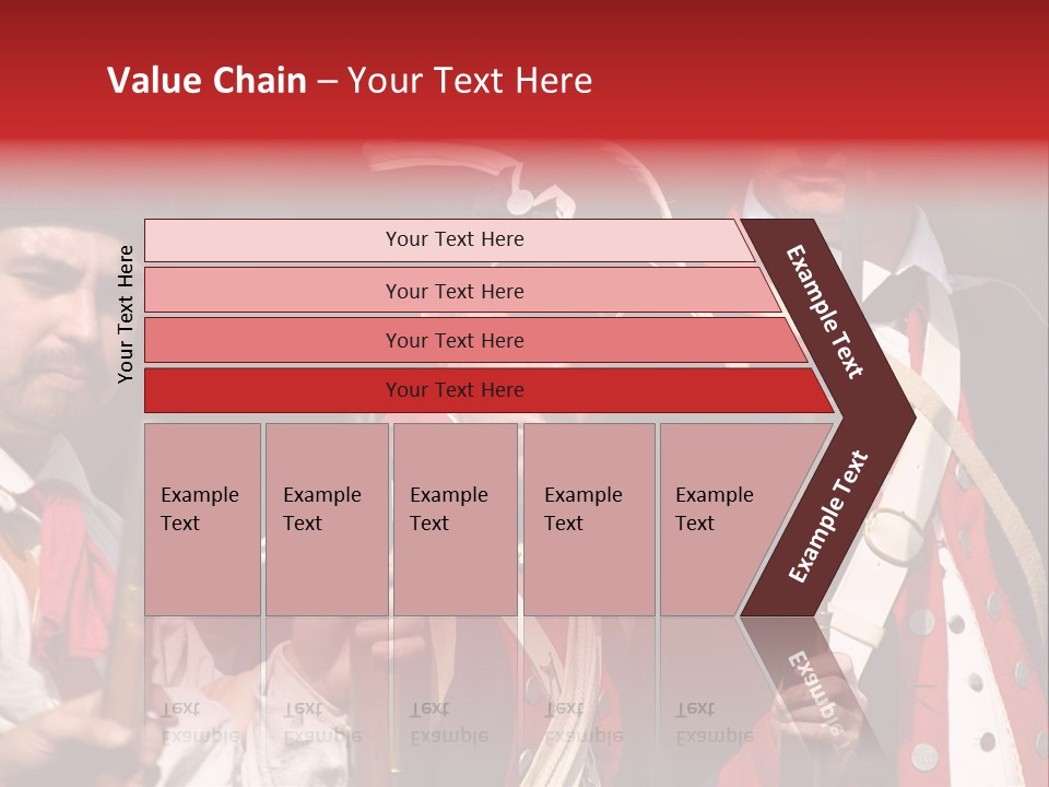 Three Continental Regular Soldiers Stand In Formation Before Battle. PowerPoint Template