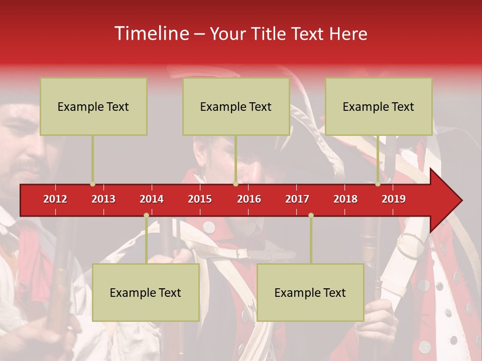 Three Continental Regular Soldiers Stand In Formation Before Battle. PowerPoint Template