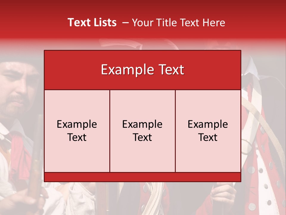Three Continental Regular Soldiers Stand In Formation Before Battle. PowerPoint Template