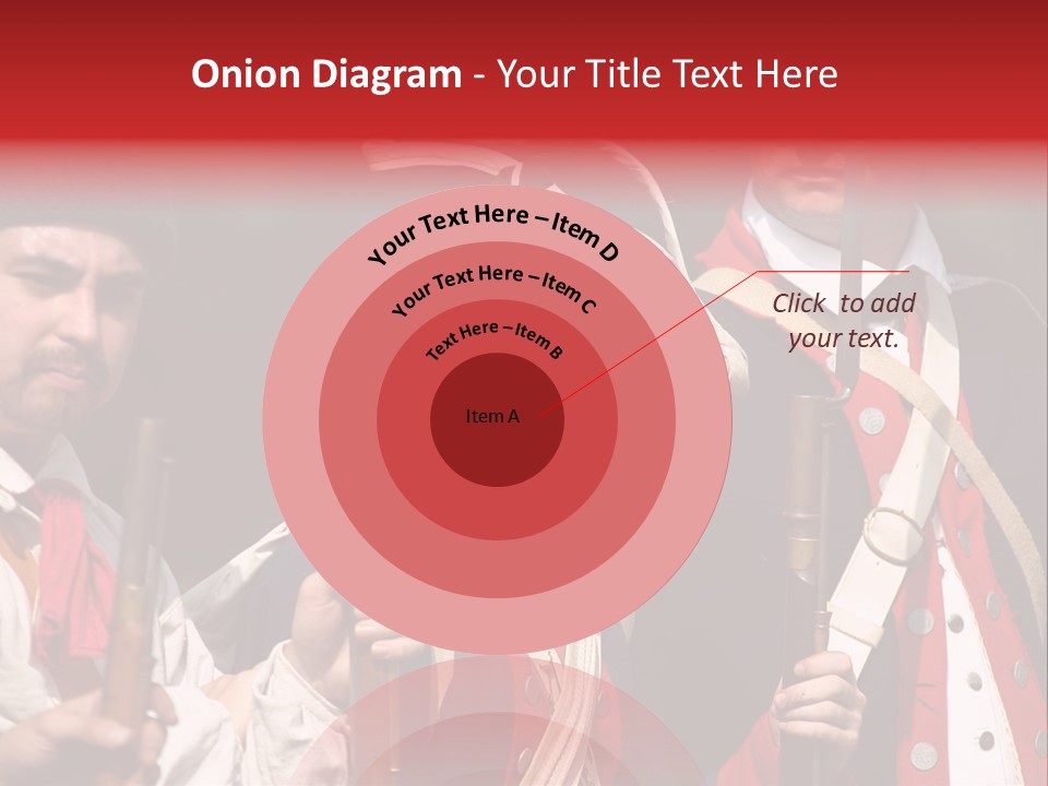 Three Continental Regular Soldiers Stand In Formation Before Battle. PowerPoint Template