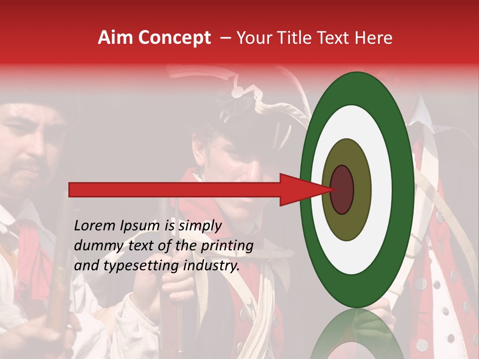 Three Continental Regular Soldiers Stand In Formation Before Battle. PowerPoint Template