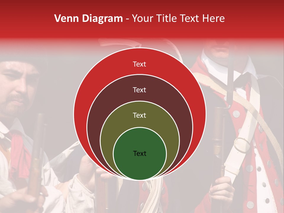 Three Continental Regular Soldiers Stand In Formation Before Battle. PowerPoint Template