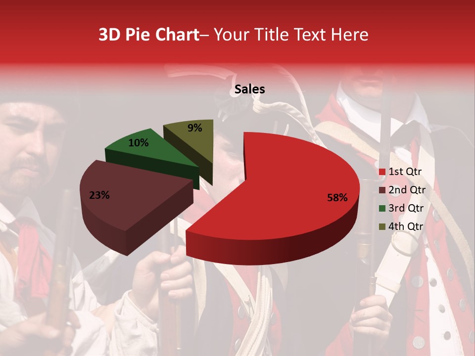 Three Continental Regular Soldiers Stand In Formation Before Battle. PowerPoint Template