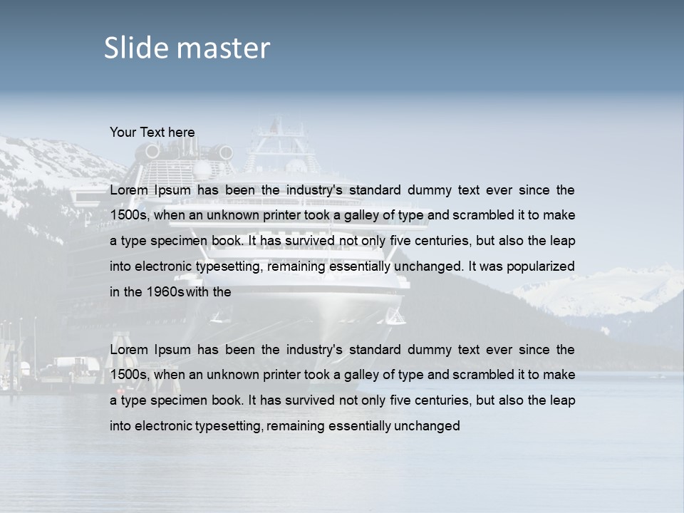 Docked Alaskan Cruise Ship PowerPoint Template