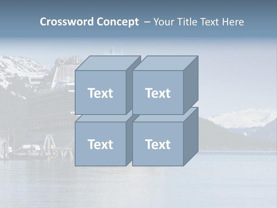 Docked Alaskan Cruise Ship PowerPoint Template
