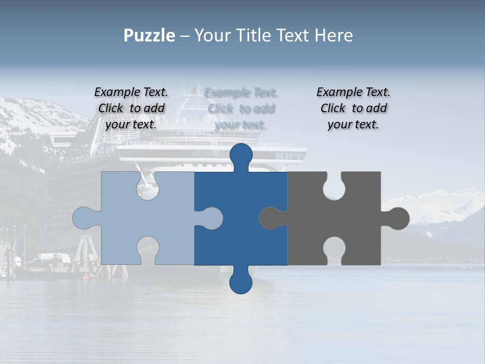 Docked Alaskan Cruise Ship PowerPoint Template
